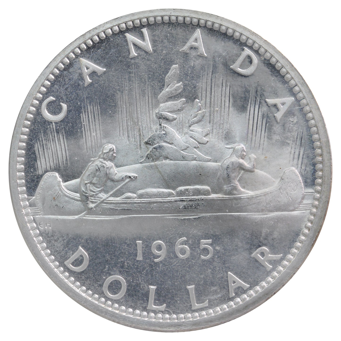 1965 Large Beads Pointed 5 (Type 4) Canada Dollar ICCS Certified PL64 Cameo