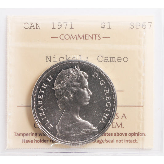 1971 Canada Nickel Dollar ICCS Certified SP67 Cameo