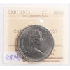 1974 Canada Nickel Dollar ICCS Certified MS64 CH#1974 Rev-007 (VCR #6)