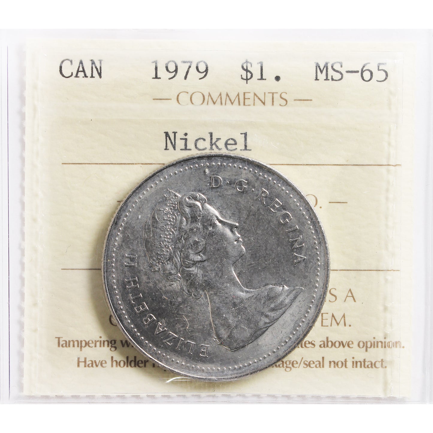 1979 Canada Nickel Dollar ICCS Certified MS65