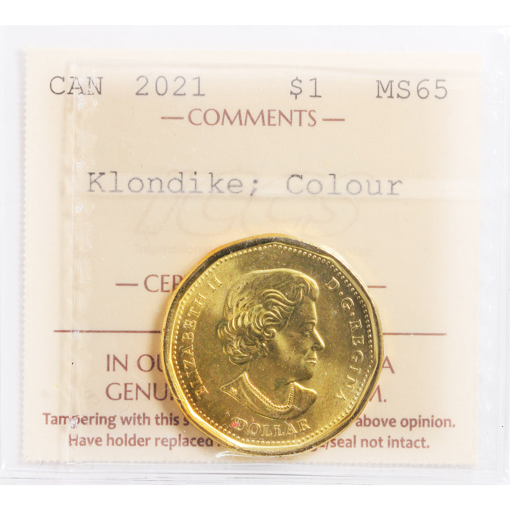 2021 Coloured Klondike Canada Dollar ICCS Certified MS65