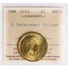 2022 Coloured Oscar Peterson Canada Dollar ICCS Certified MS65