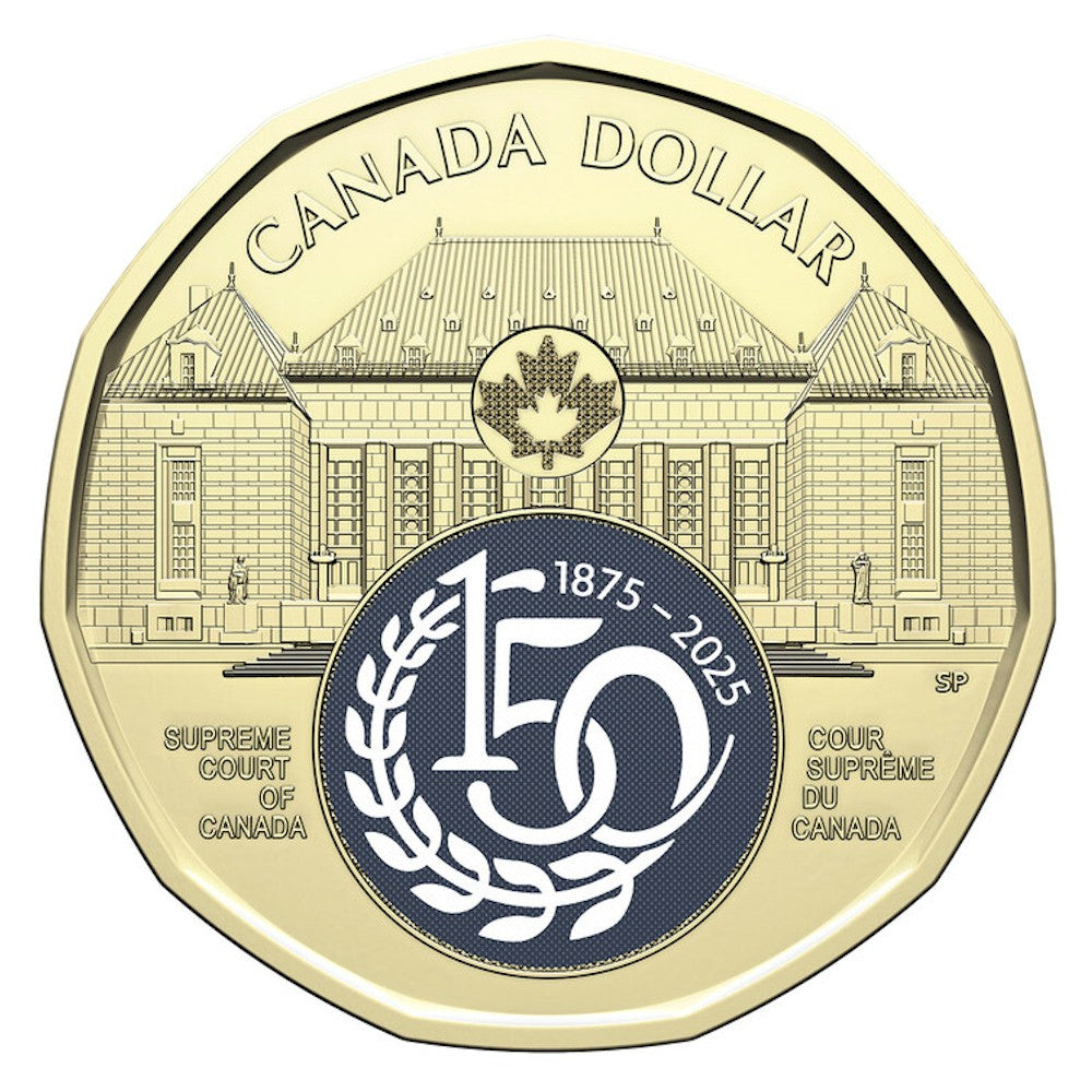 2025 Coloured 150th Anniversary of the Supreme Court of Canada $1 Special Wrap Roll of 25 pcs