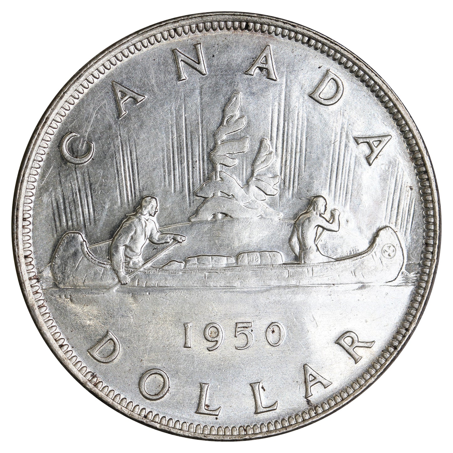1950 Island Logs Canada Dollar Almost Uncirculated (AU50)