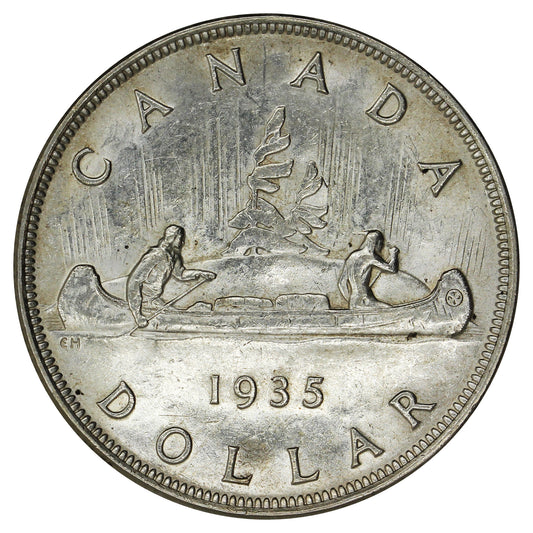 1935 2x XXV Canada Dollar Almost Uncirculated (AU50) $