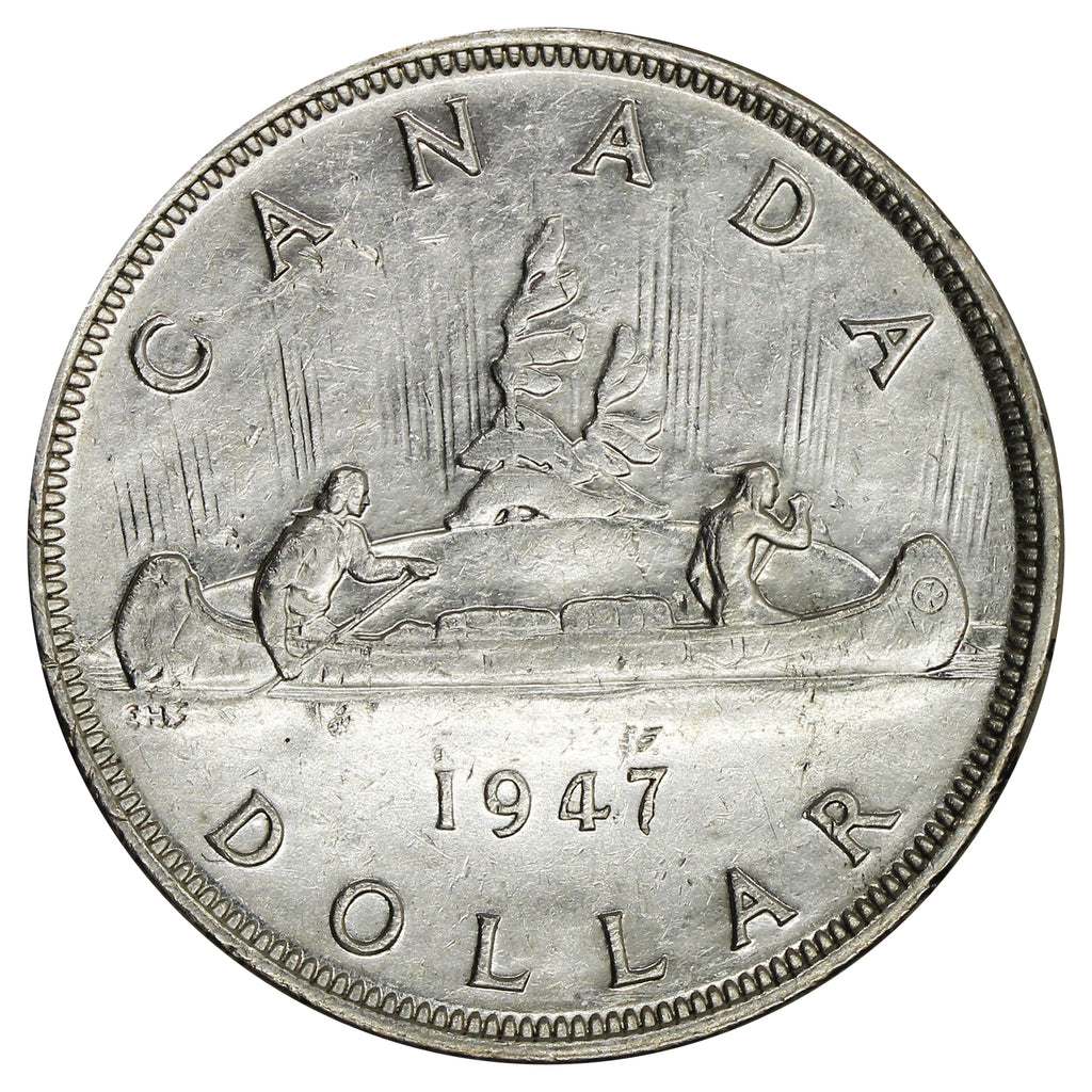 1947 Pointed 7 4x HP Canada Dollar Extra Fine (EF40) $