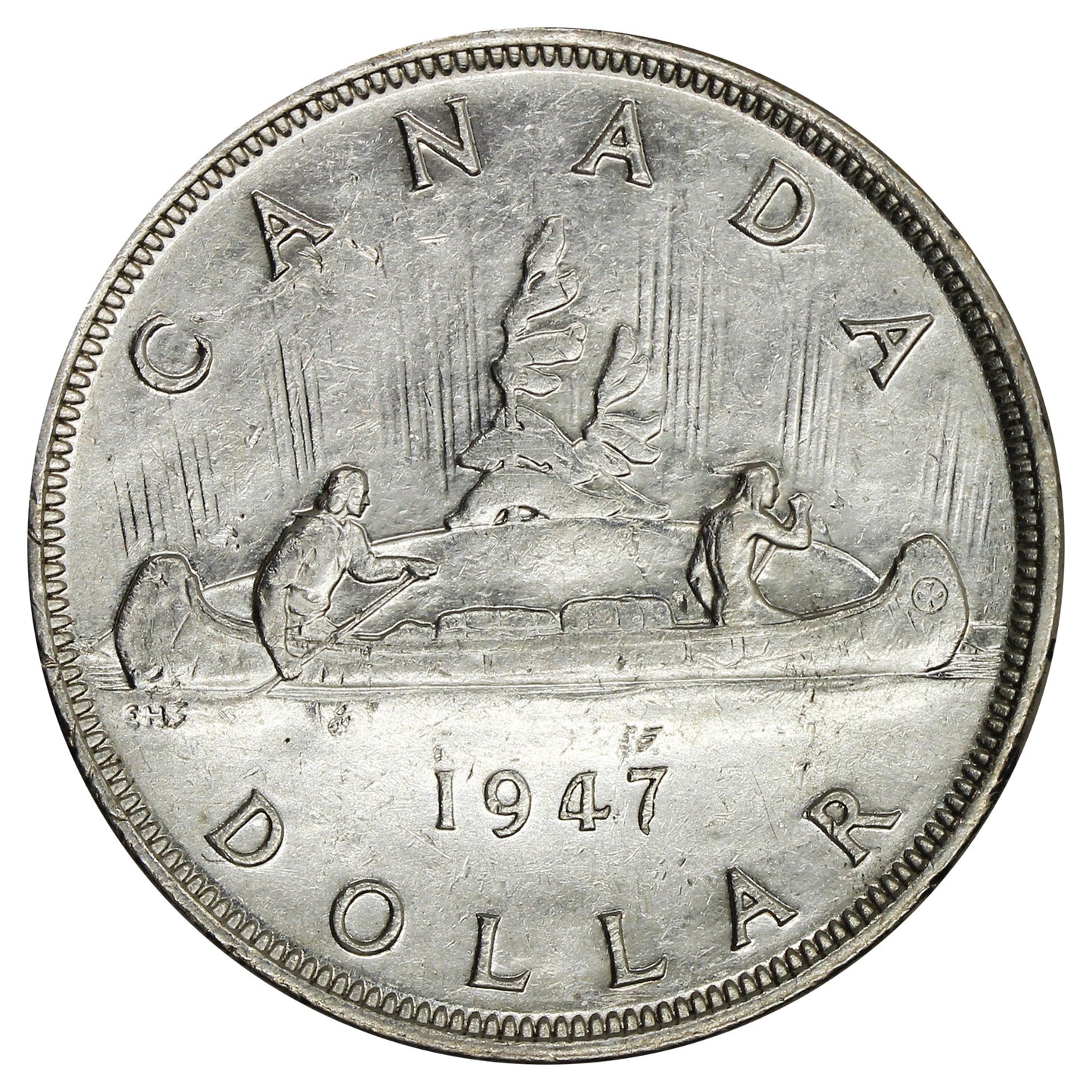 1947 Pointed 7 4x HP Canada Dollar Extra Fine (EF40) $
