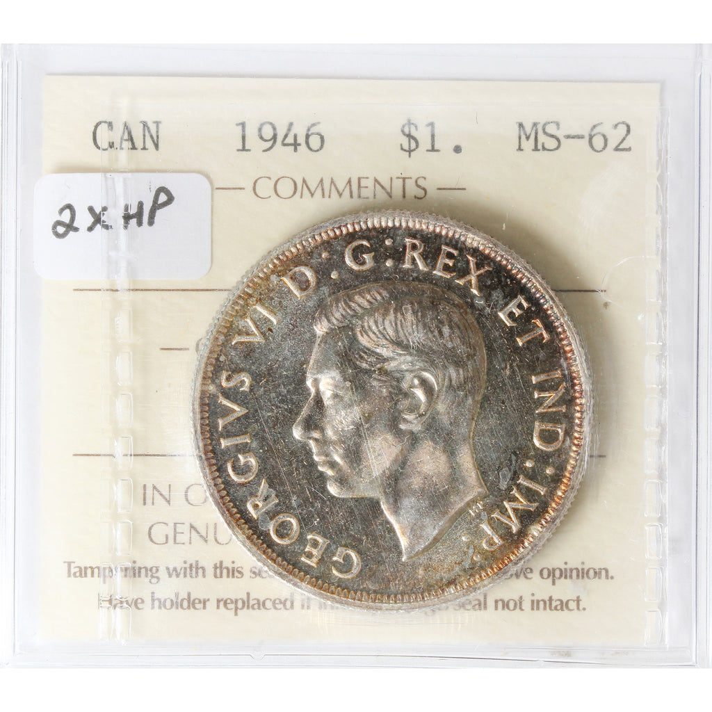 1946 2x HP Canada Dollar ICCS Certified MS62