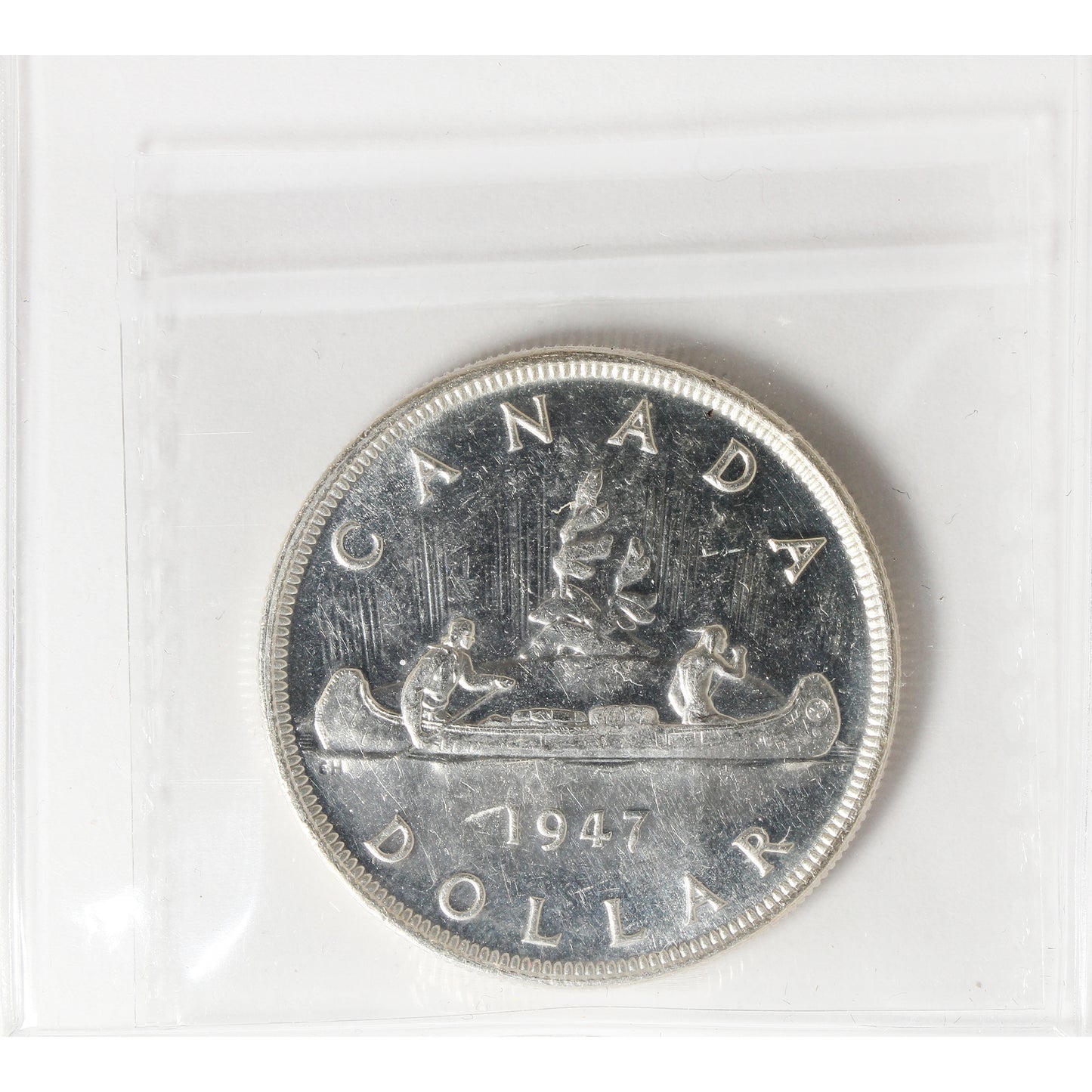1947 Pointed 7, Dot Canada Dollar ICCS Certified MS62 (XJZ 409)