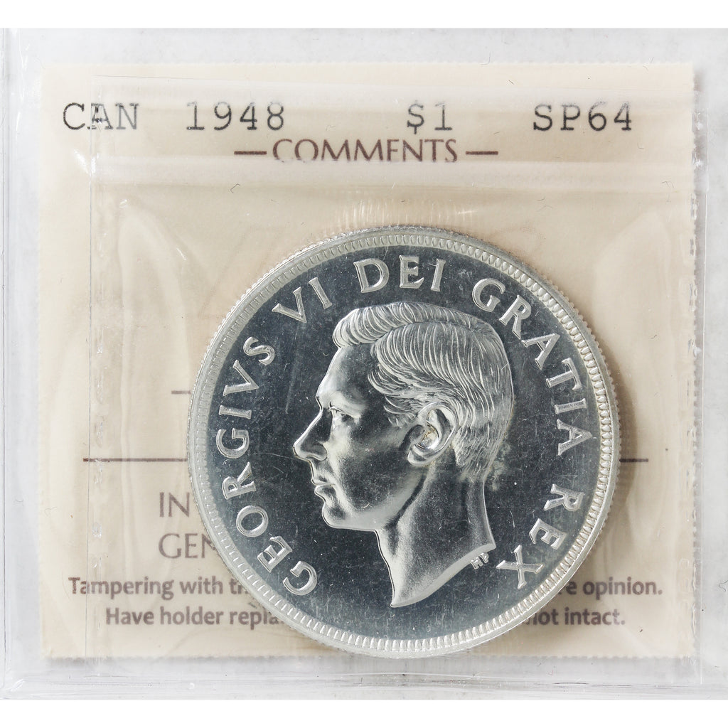 1948 Canada Dollar ICCS Certified SP64 (XHI 079)