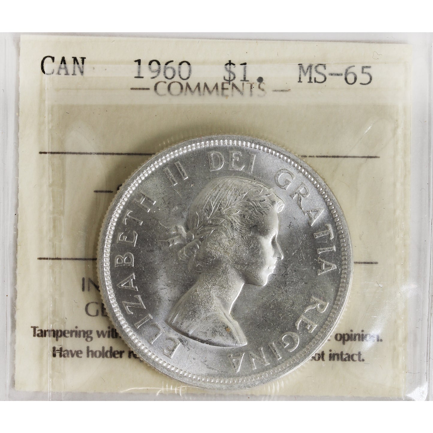 1960 Canada Dollar ICCS Certified MS65 (XOB 062)