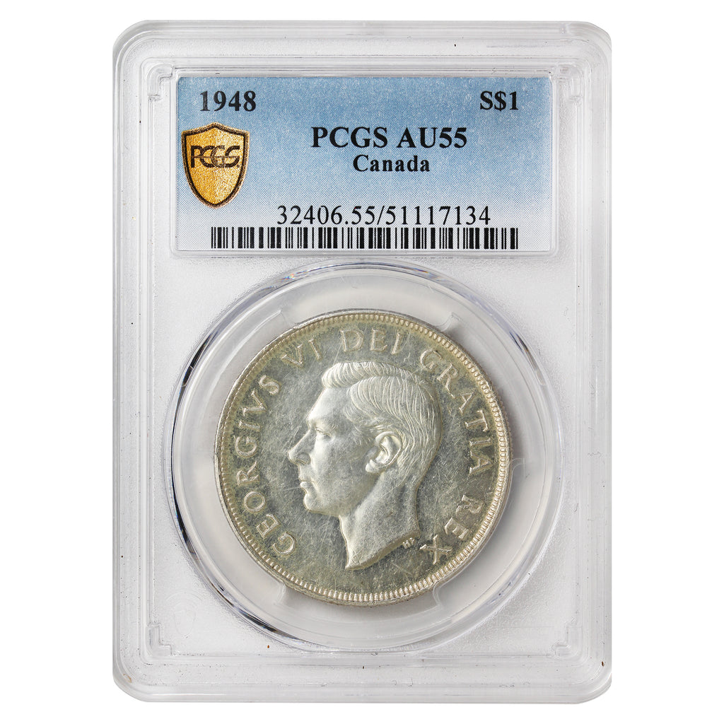 1948 Canada Dollar PCGS Certified AU55