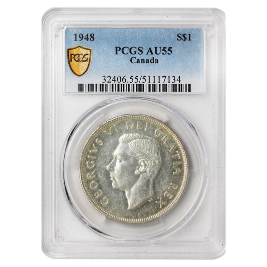 1948 Canada Dollar PCGS Certified AU55