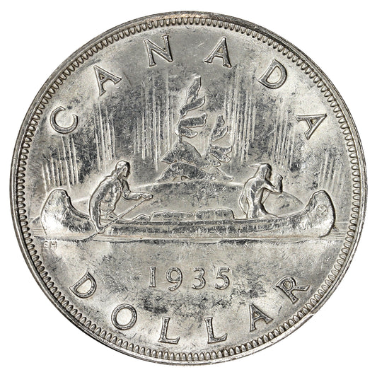 1935 Double Voyageur Canada Dollar AU-UNC (AU55)
