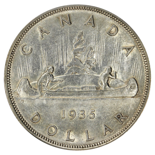 1935 Double Voyageur Canada Dollar EF-AU (EF45)