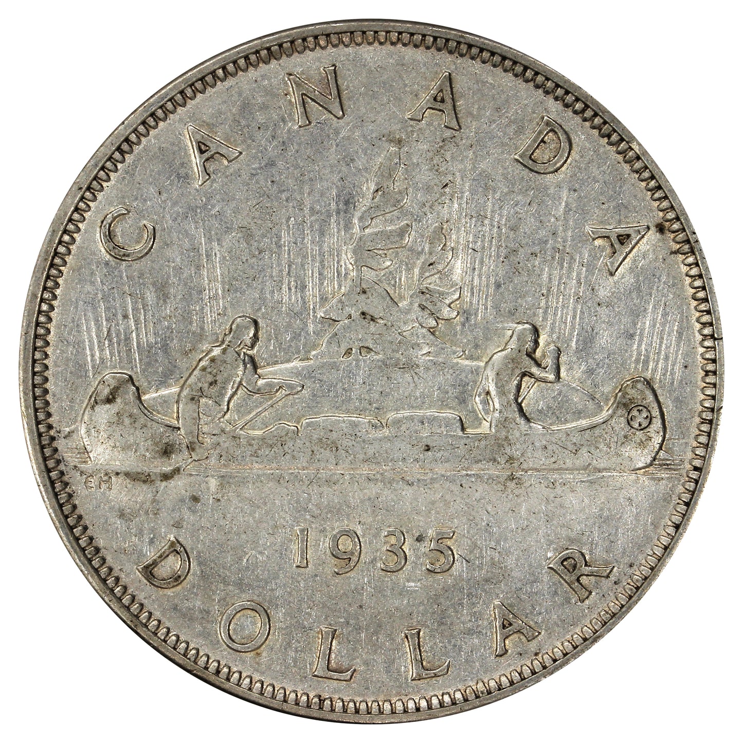 1935 Double Voyageur Canada Dollar Circulated