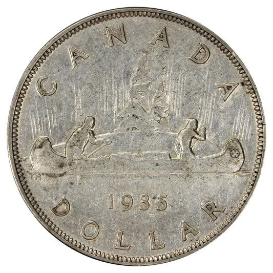 1935 Double Voyageur Canada Dollar Circulated
