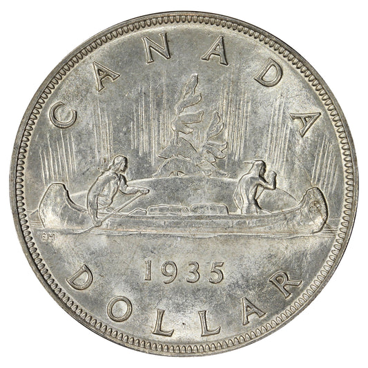 1935 Double Voyageur Canada Dollar UNC+ (MS62) $