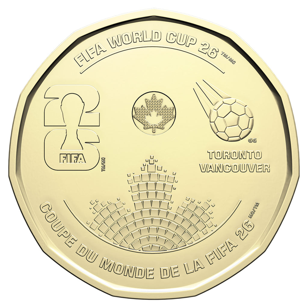 2026 Non-colourized Canada $1 FIFA World Cup 2026TM/MC Brilliant Uncirculated (MS63)