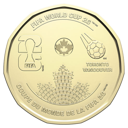 2026 Non-colourized Canada $1 FIFA World Cup 2026TM/MC Brilliant Uncirculated (MS63)