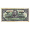 BC-21c 1937 Canada $1 Note, Gordon-Towers, VF-EF (VF30) Stains, pinhole, impaired