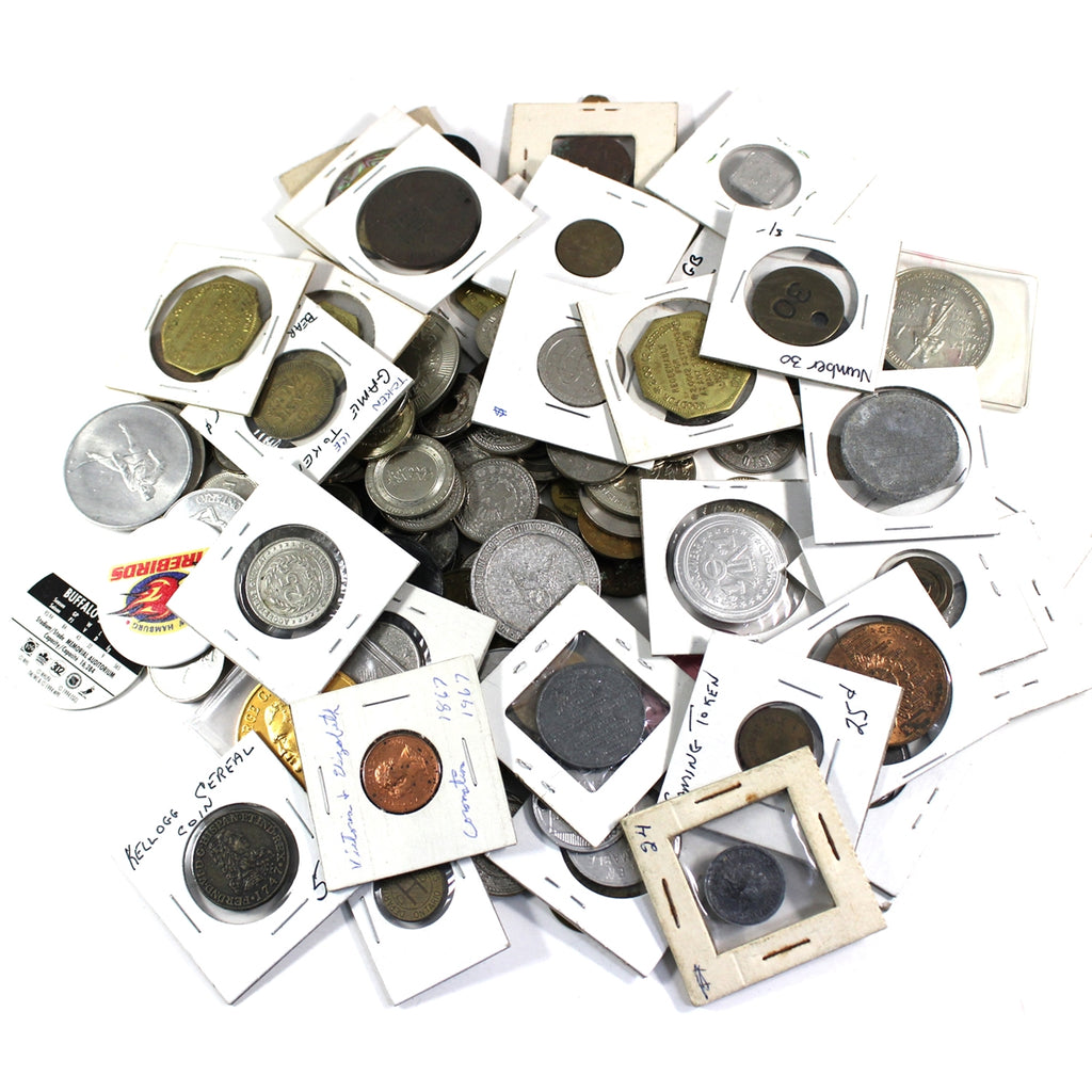 Grab Bag of Mixed Tokens, Trade Dollars, Medallions, etc., 1.95 Pounds