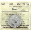 1961 Canada 25-cents ICCS Certified MS64 Cameo