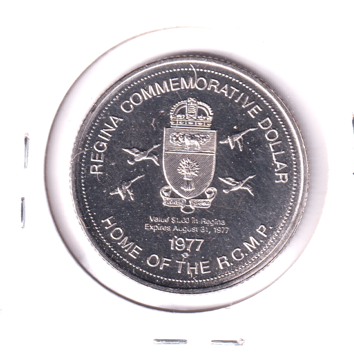1977 Regina Trade Dollar Token: RCMP Chapel on the Square