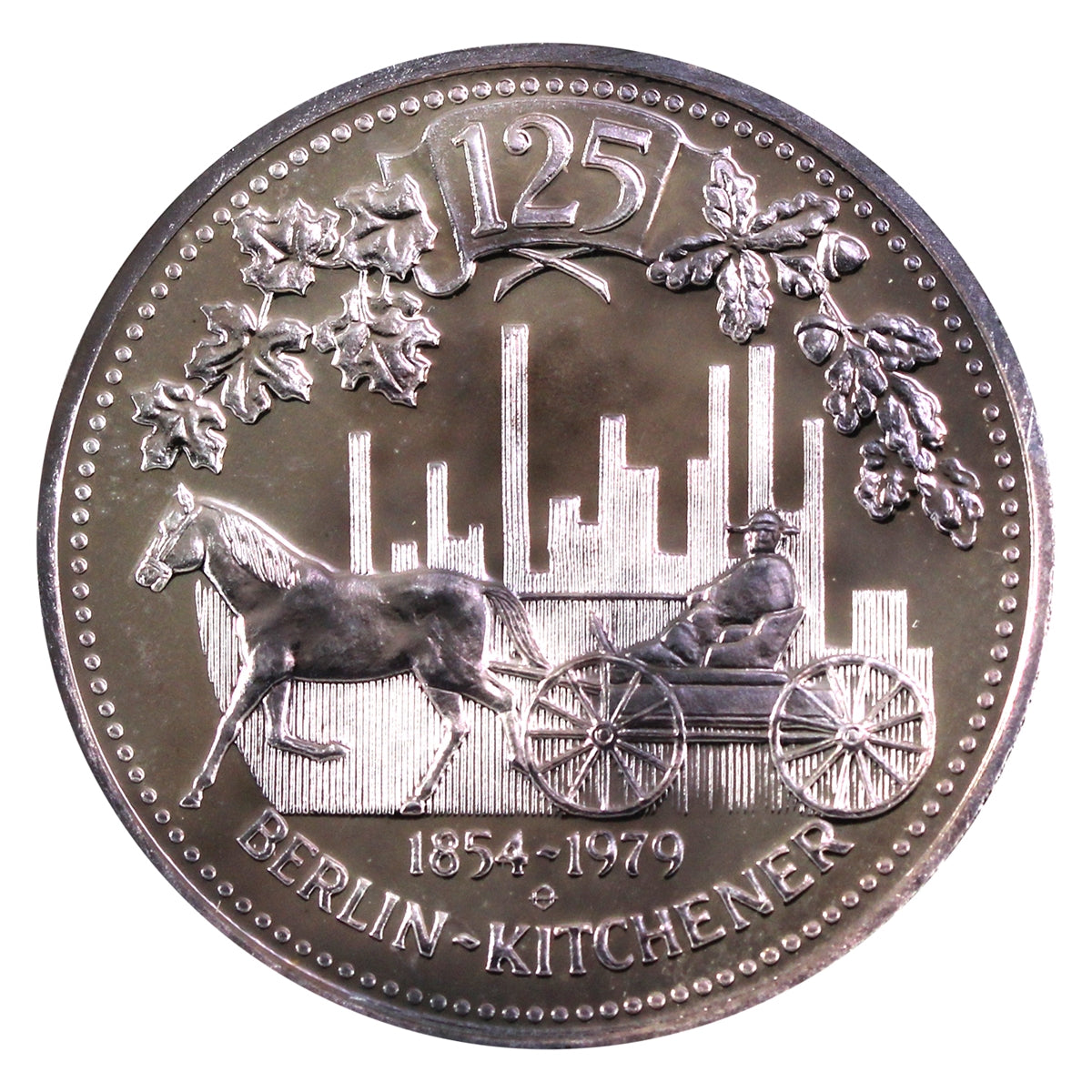 1979 K-W Oktoberfest Dollar Fine Silver: City's 125th Ann. in Folder (No Tax) Impaired