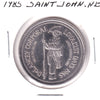 1985 Saint John, NB, Bicentennial Trade Dollar Token: DeLancey Corporal (Corrosion)
