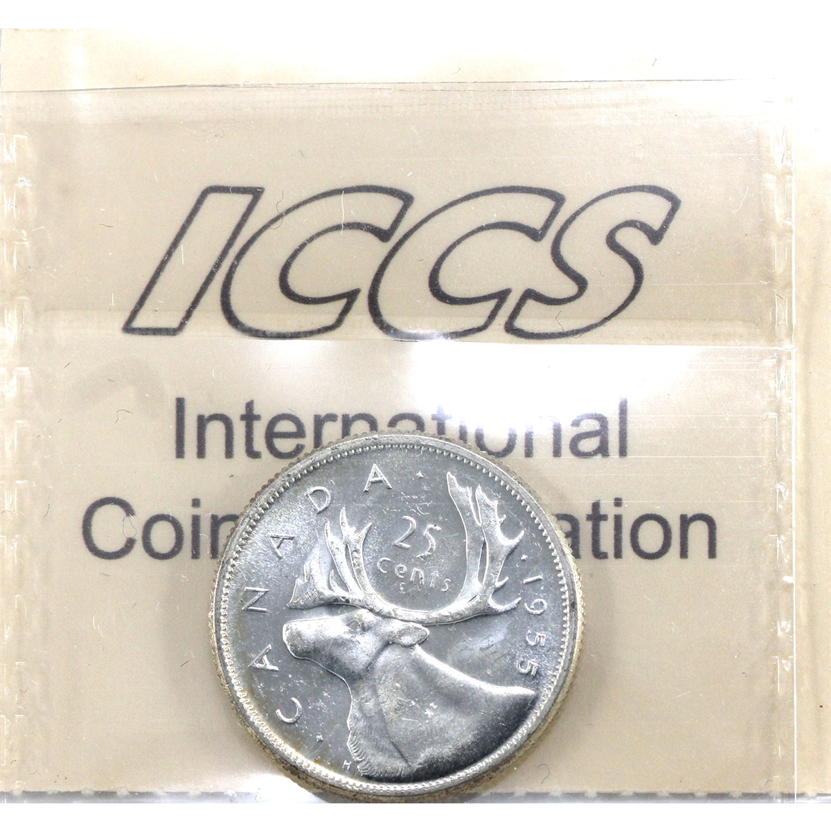 1955 Canada 25-cents ICCS Certified MS63 Cameo