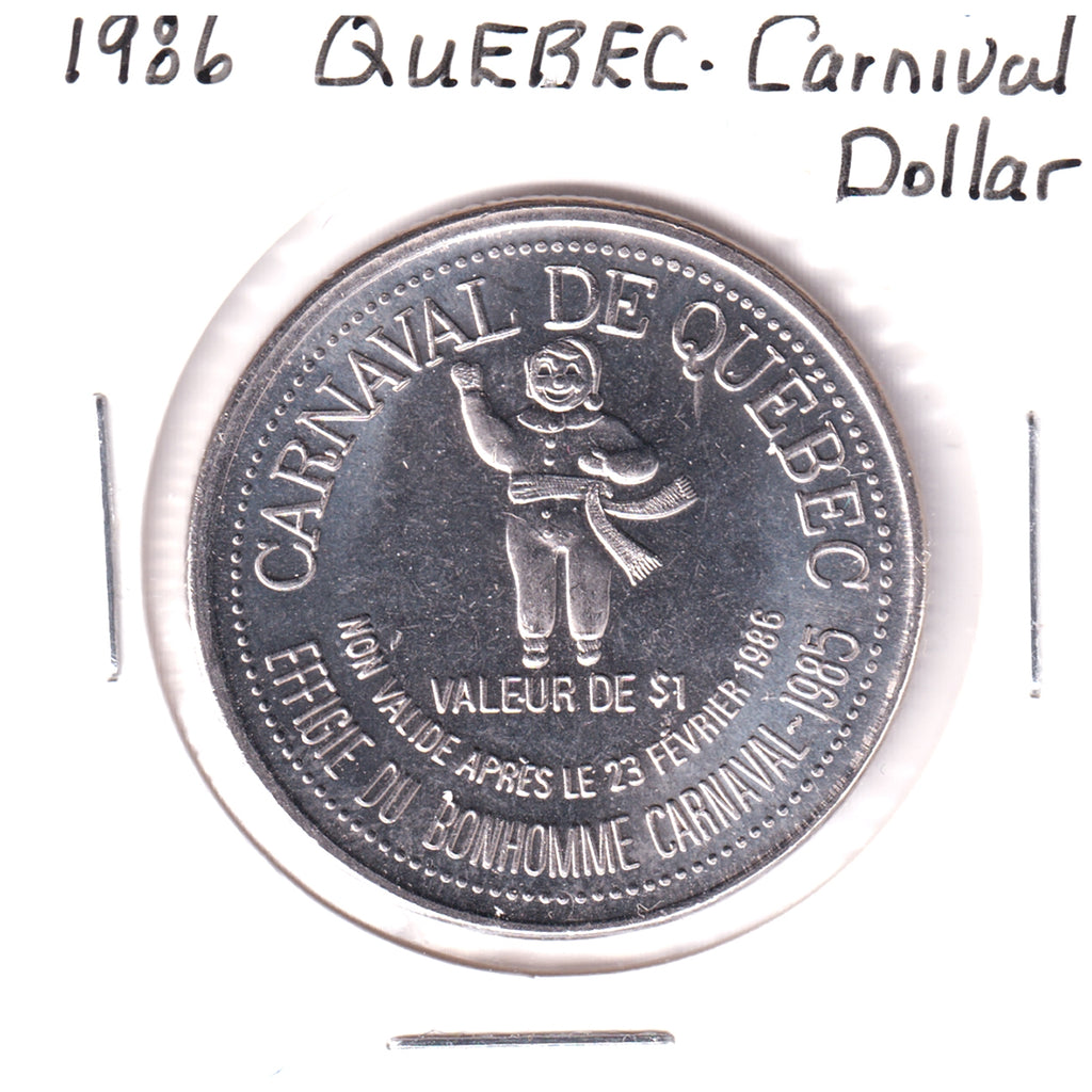 1986 Dollar du Carnaval de Quebec Trade Token: International Pee-Wee Hockey Tournament
