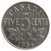 1934 Canada 5-cents EF-AU (EF-45) Scratched