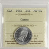 1961 Canada 25-cents ICCS Certified MS64 Cameo