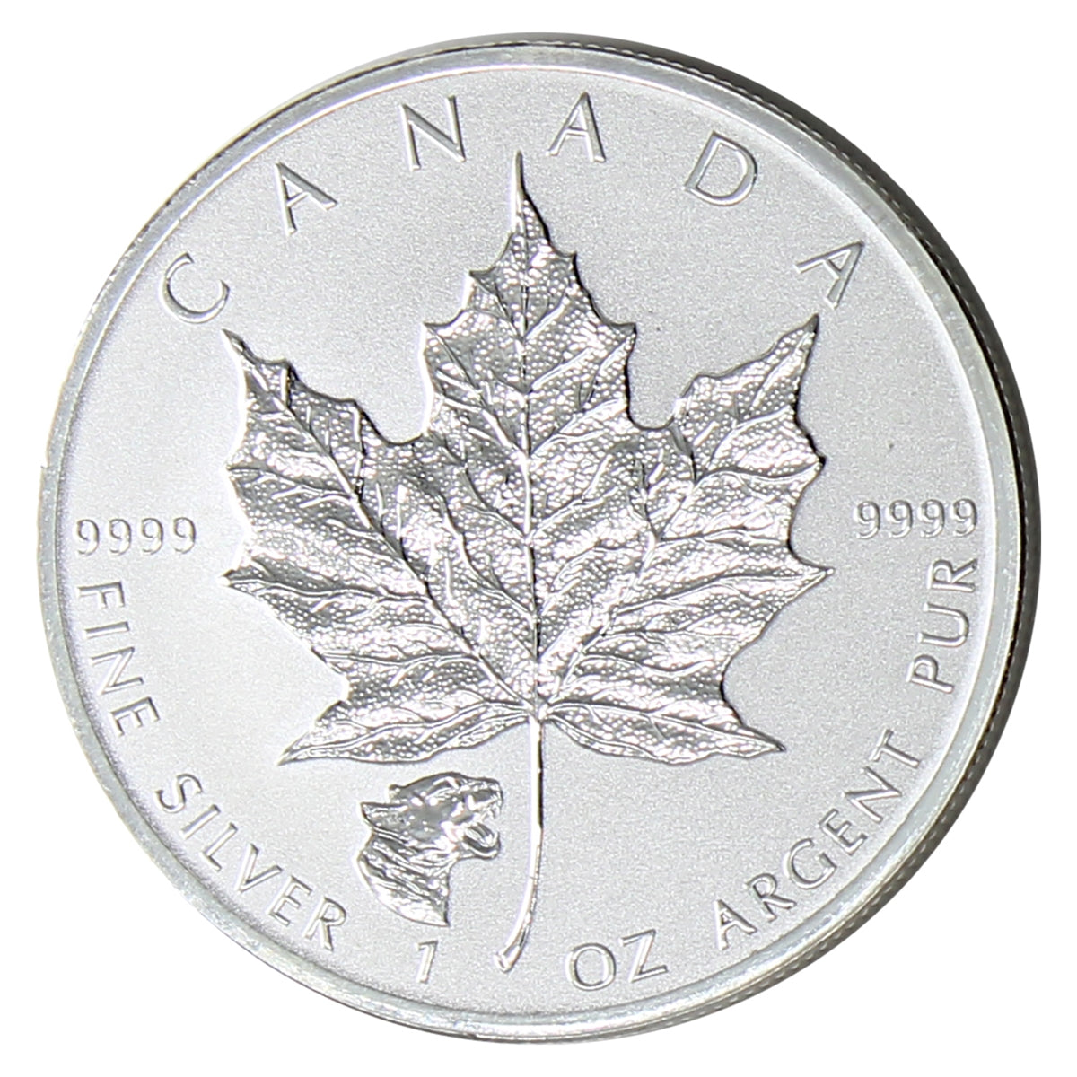 2017 Canada $5 Cougar Privy Reverse Proof 1oz. .9999 Silver Maple Leaf (No Tax) Toned