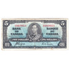 BC-23c 1937 Canada $5 Note, Coyne-Towers, Fine (F12) Stains, holes, or impaired