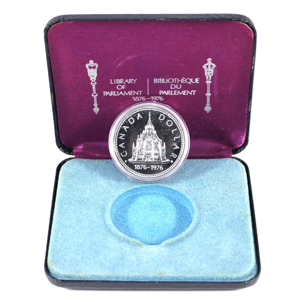 1976 Canada VIP Cased Silver Dollar: Library of Parliament