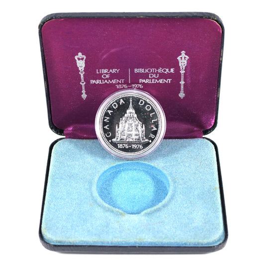 1976 Canada VIP Cased Silver Dollar: Library of Parliament