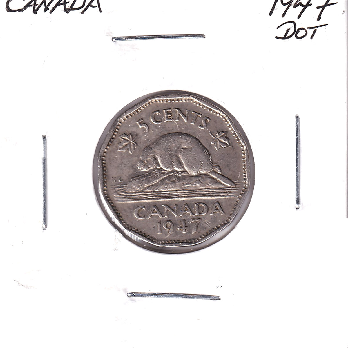 1947 Dot Canada 5-cents Fine (F12)