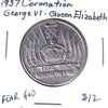 1937 Coronation of King George VI & Queen Elizabeth Medal (Two Portraits) Wear