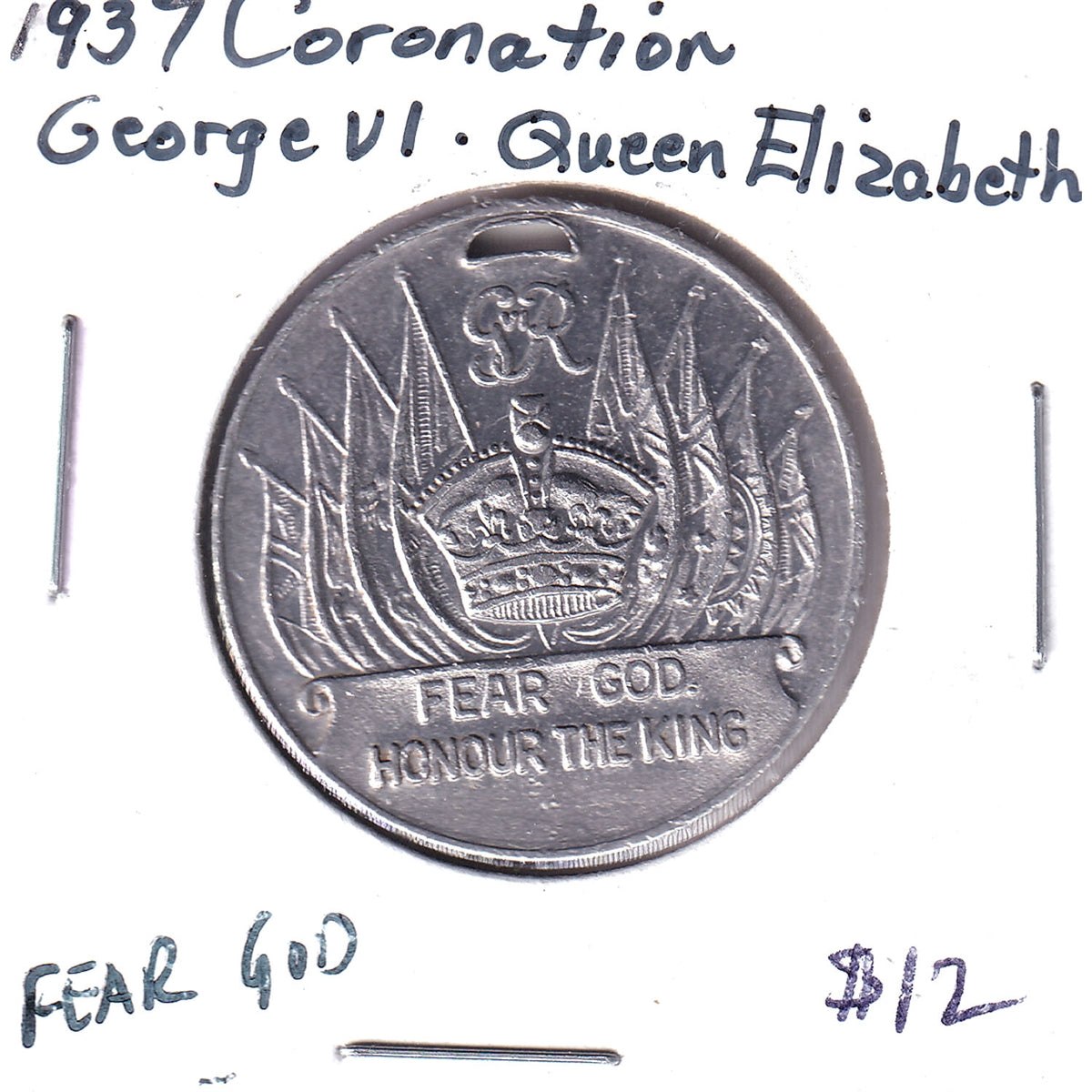 1937 Coronation of King George VI & Queen Elizabeth Medal (Two Portraits) Wear