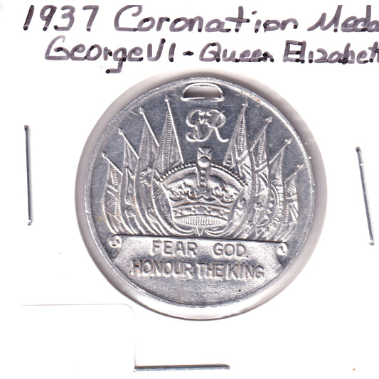 1937 King George VI & Queen Elizabeth Coronation Medallion (Overlapping Effigies)