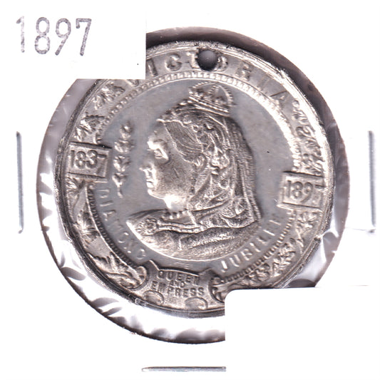 1897 Queen Victoria Diamond Jubilee Medallion: Canada Congratulates Her Queen