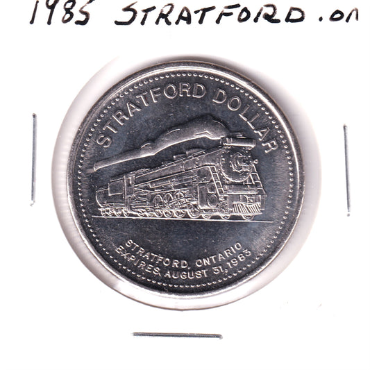 1983 Stratford, ON, Trade Dollar Token: Steam Locomotive