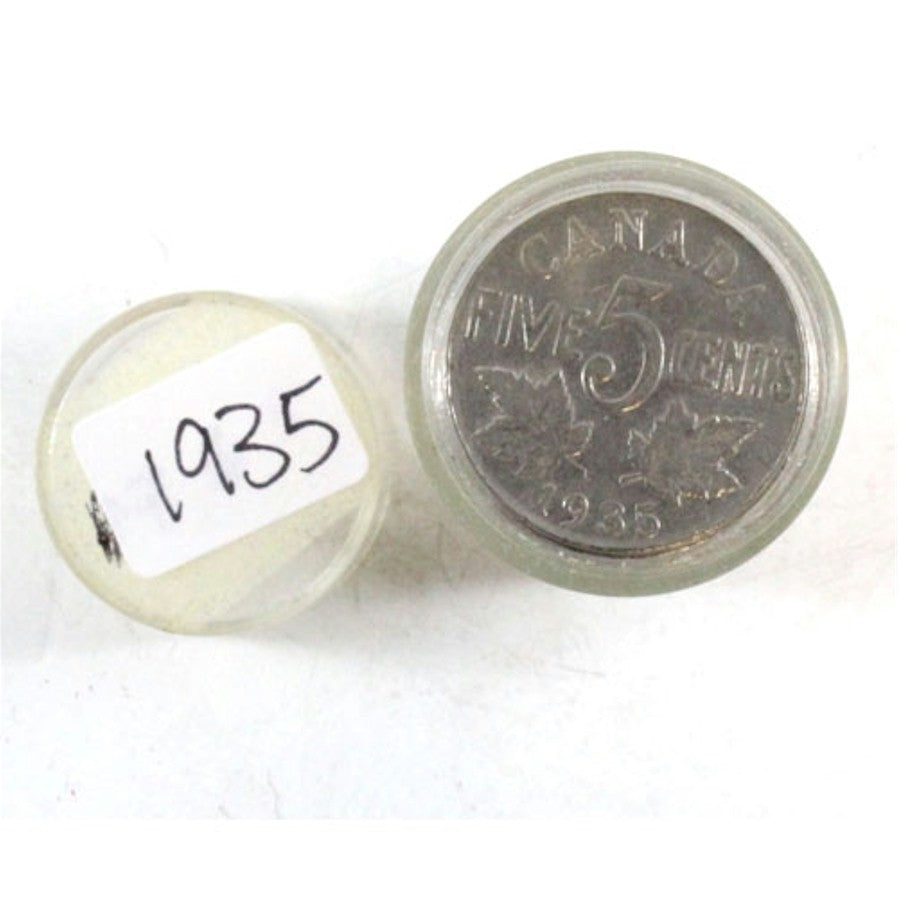 Lot of 40x 1935 Canada George V 5-cents in Average Condition, 40Pcs