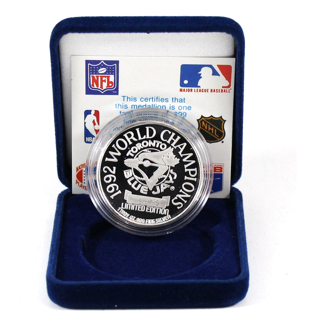 1992 Toronto Blue Jays World Champions 1oz .999 Silver Medallion (No Tax) See Desc.