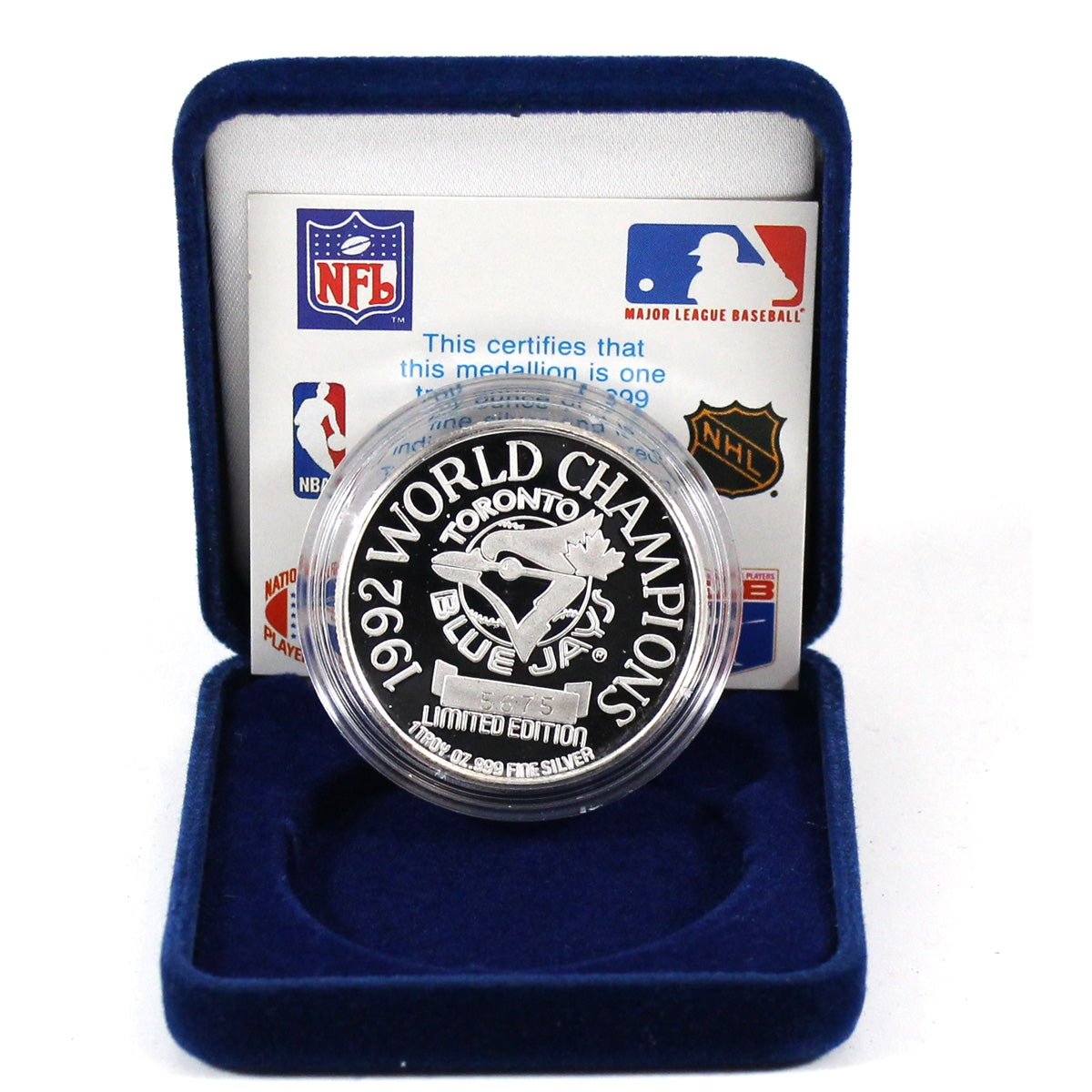 1992 Toronto Blue Jays World Champions 1oz .999 Silver Medallion (No Tax) See Desc.