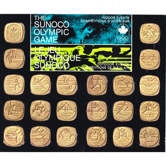 1972 Sunoco Olympic Game Medallion Set of 22Pcs in Board (Corrosion)