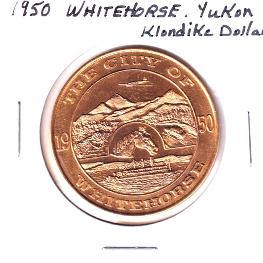 1950 Whitehorse, YT, Klondike Dollar Trade Token: Land of the Klondike (Some toning)