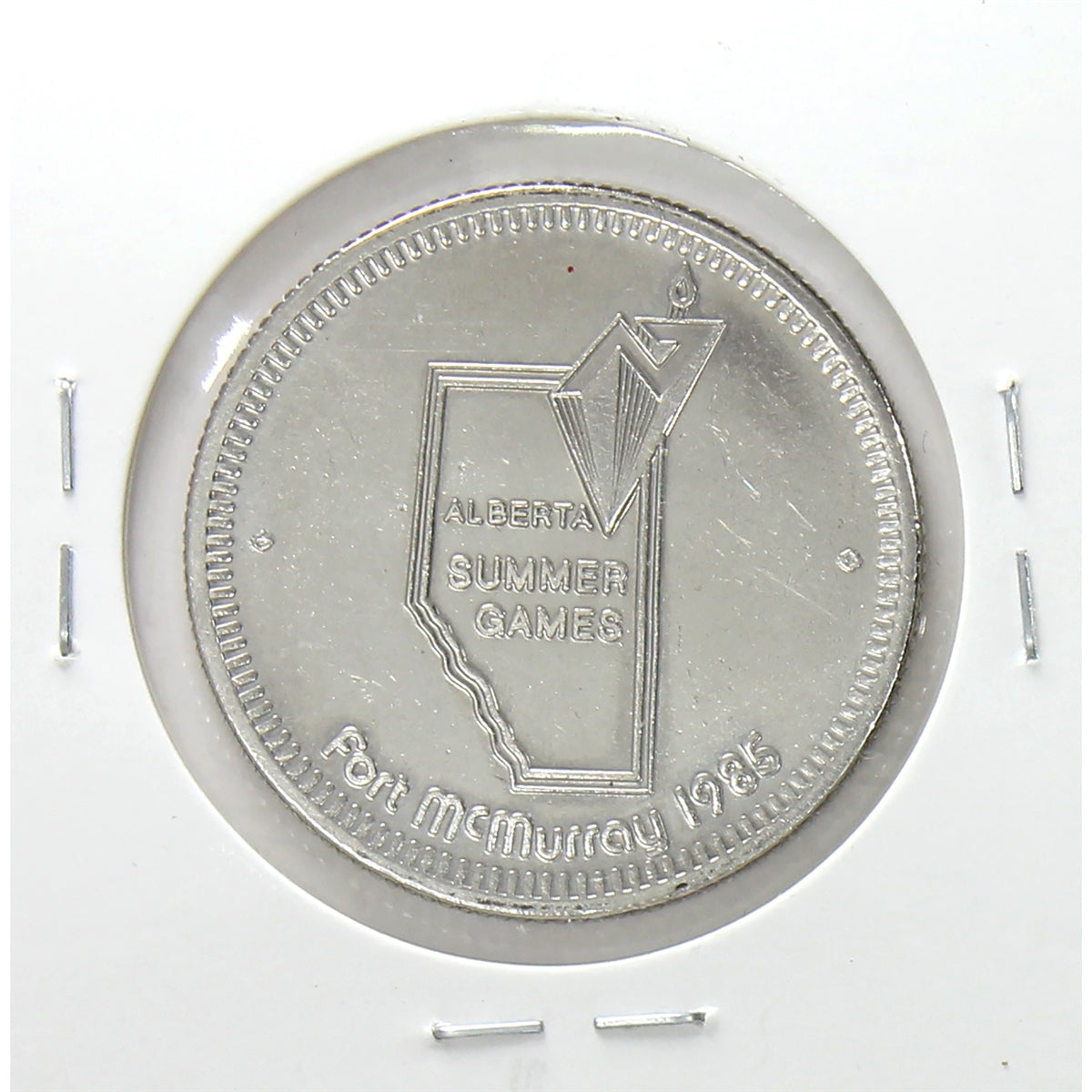 1985 Fort McMurray, AB, McMurray Dollar Trade Token: Alberta Summer Games
